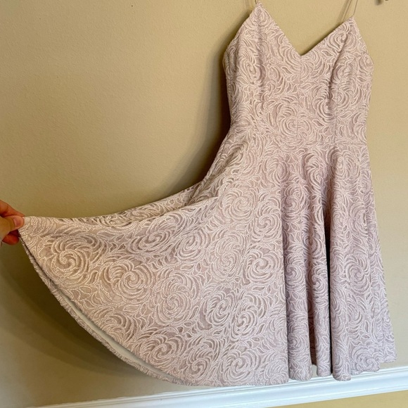 Gianni Bini Floral Lace Halter Fit & Flare Mini Dress Cocktail Party Pink Size 8 - Picture 6 of 16